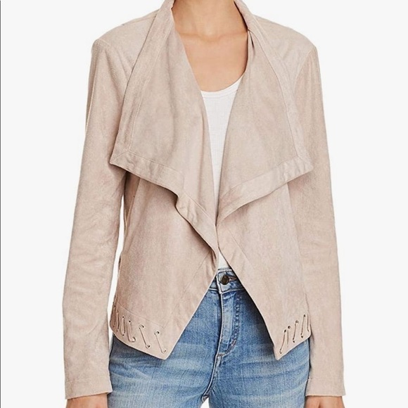 Bb Dakota Arly Drape Front Faux Suede Jacket - Picture 1 of 7